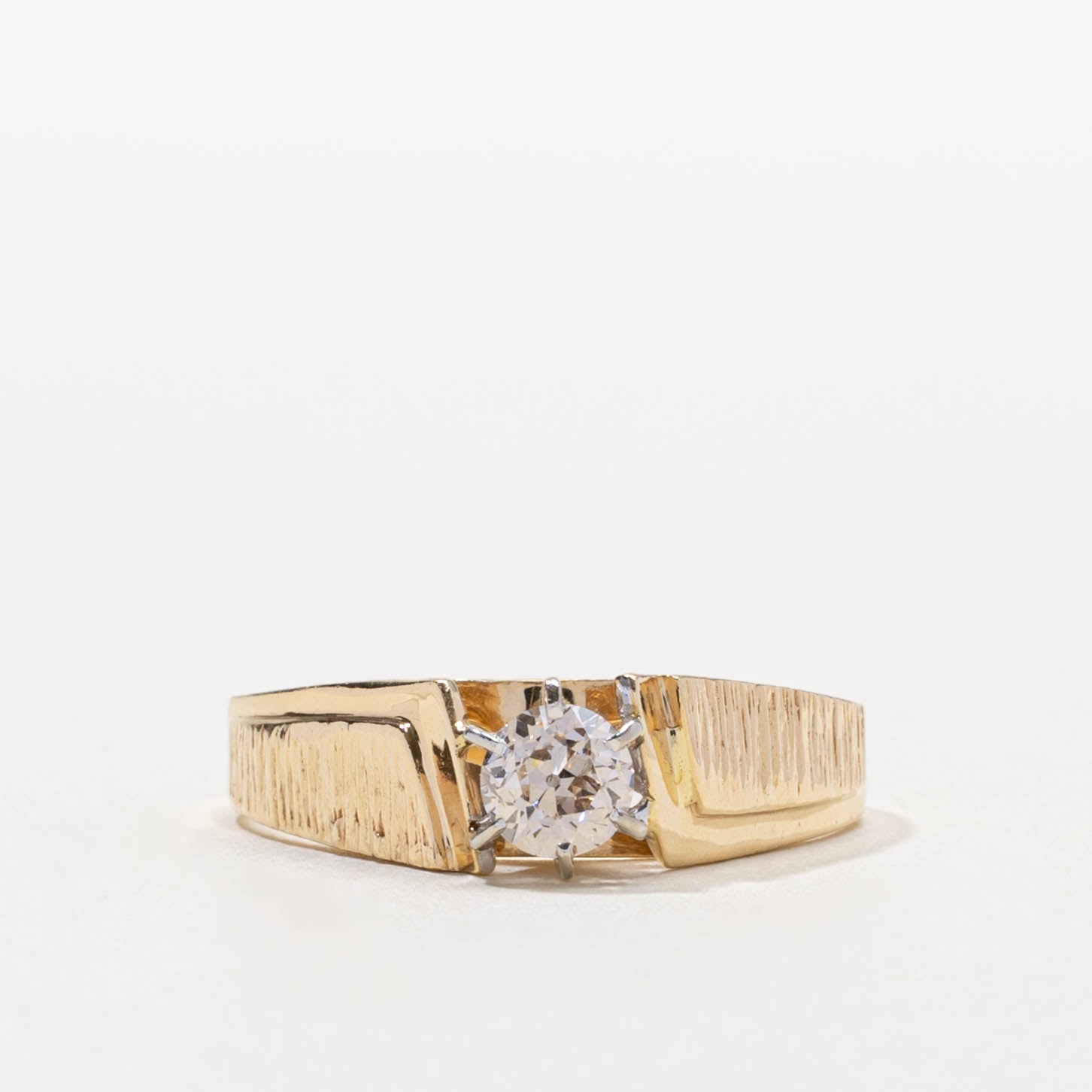 ‘Birks’ 14k Old European Cut Diamond Ring | 0.36ct SI1/I1 J | SZ 8.25