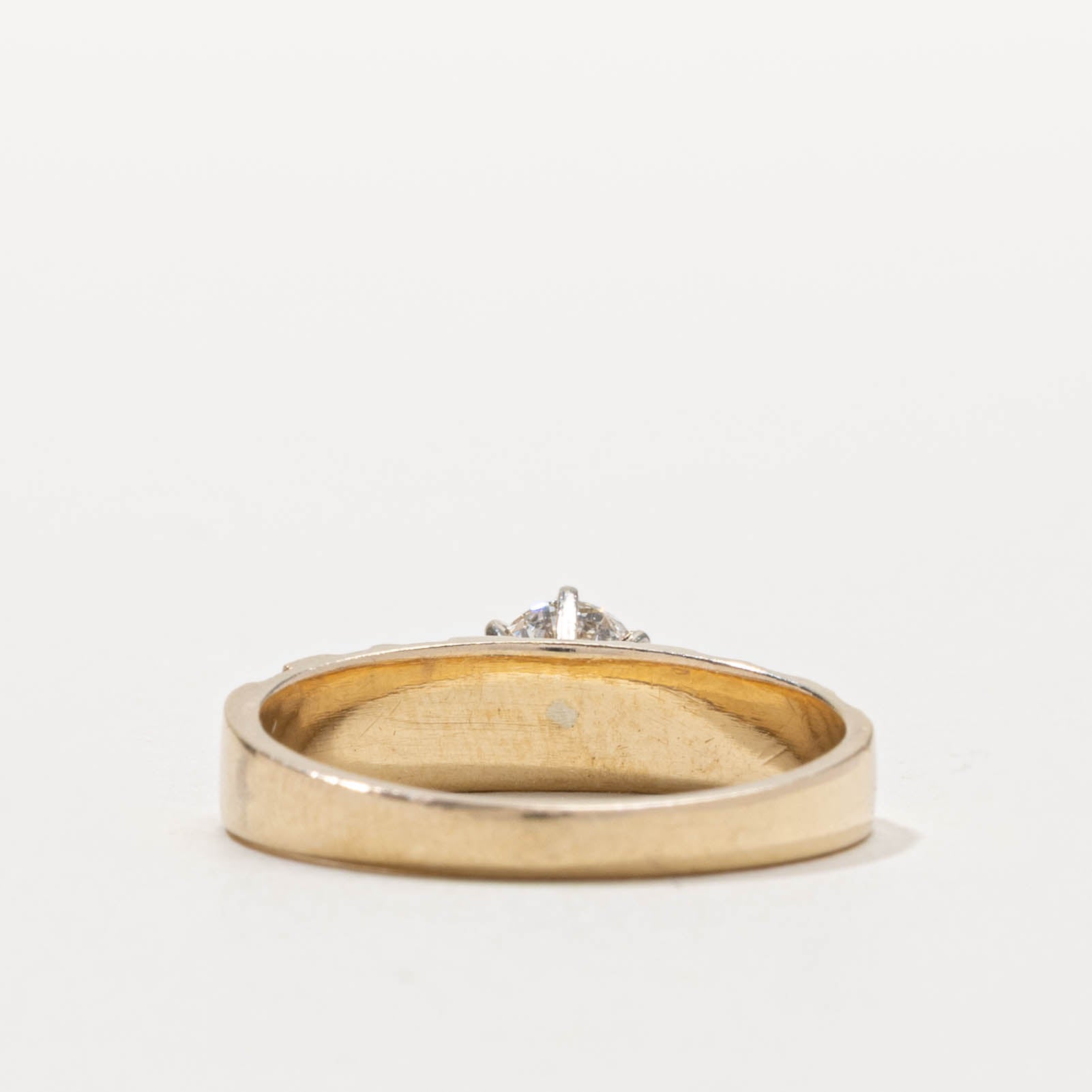 10k Solitaire Diamond Textured Ring | 0.51ct SI2/I1 H/I | SZ 8.5