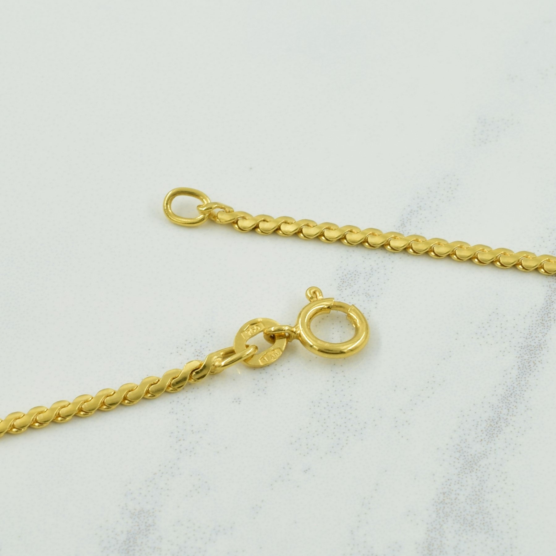 Vintage Italian 18k Yellow Gold Serpentine Chain | 19.5" |