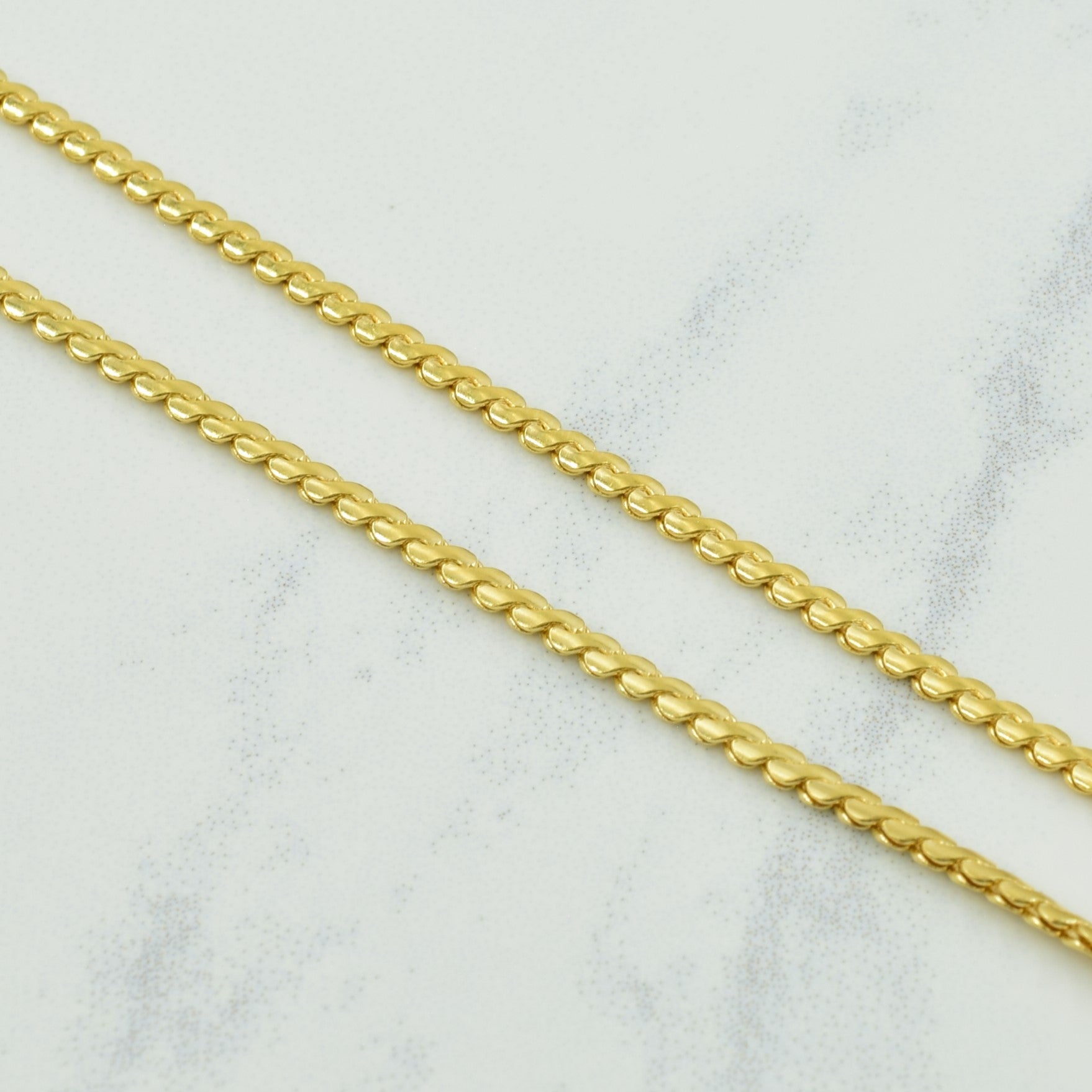Vintage Italian 18k Yellow Gold Serpentine Chain | 19.5" |
