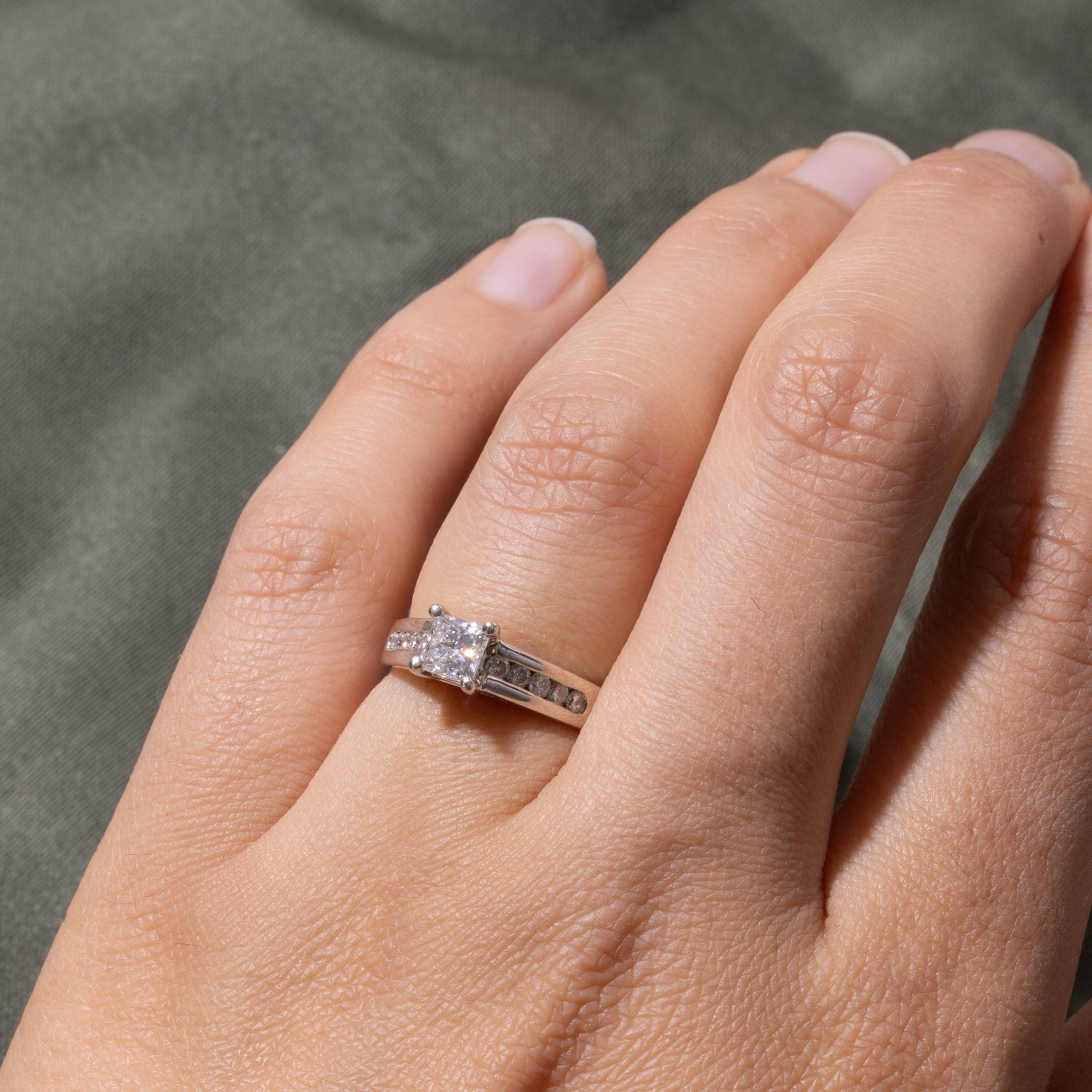 14k Princess Cut Diamond Chunky Cathedral Ring | 0.65ctw | SZ 4.5