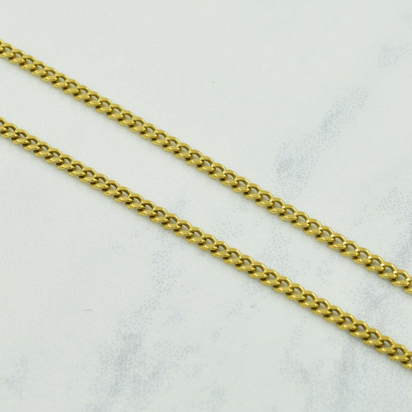 18k Yellow Gold Vintage Italian Hallmark Curb Chain | 23.5
