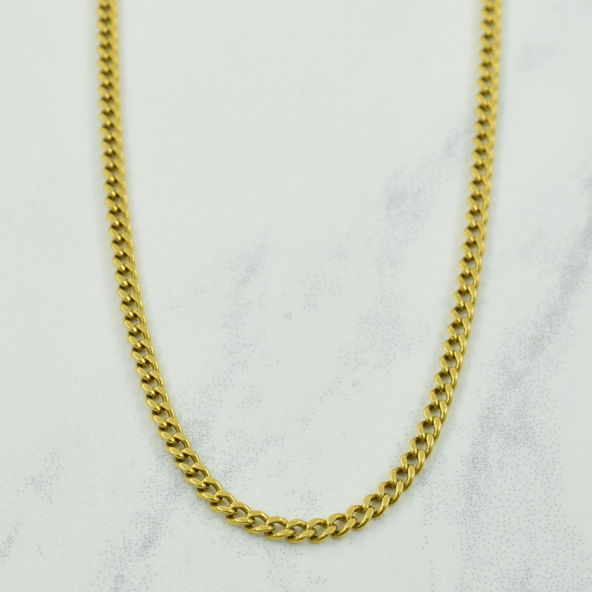 Vintage Italian 18k Yellow Gold Curb Chain | 23.5" |