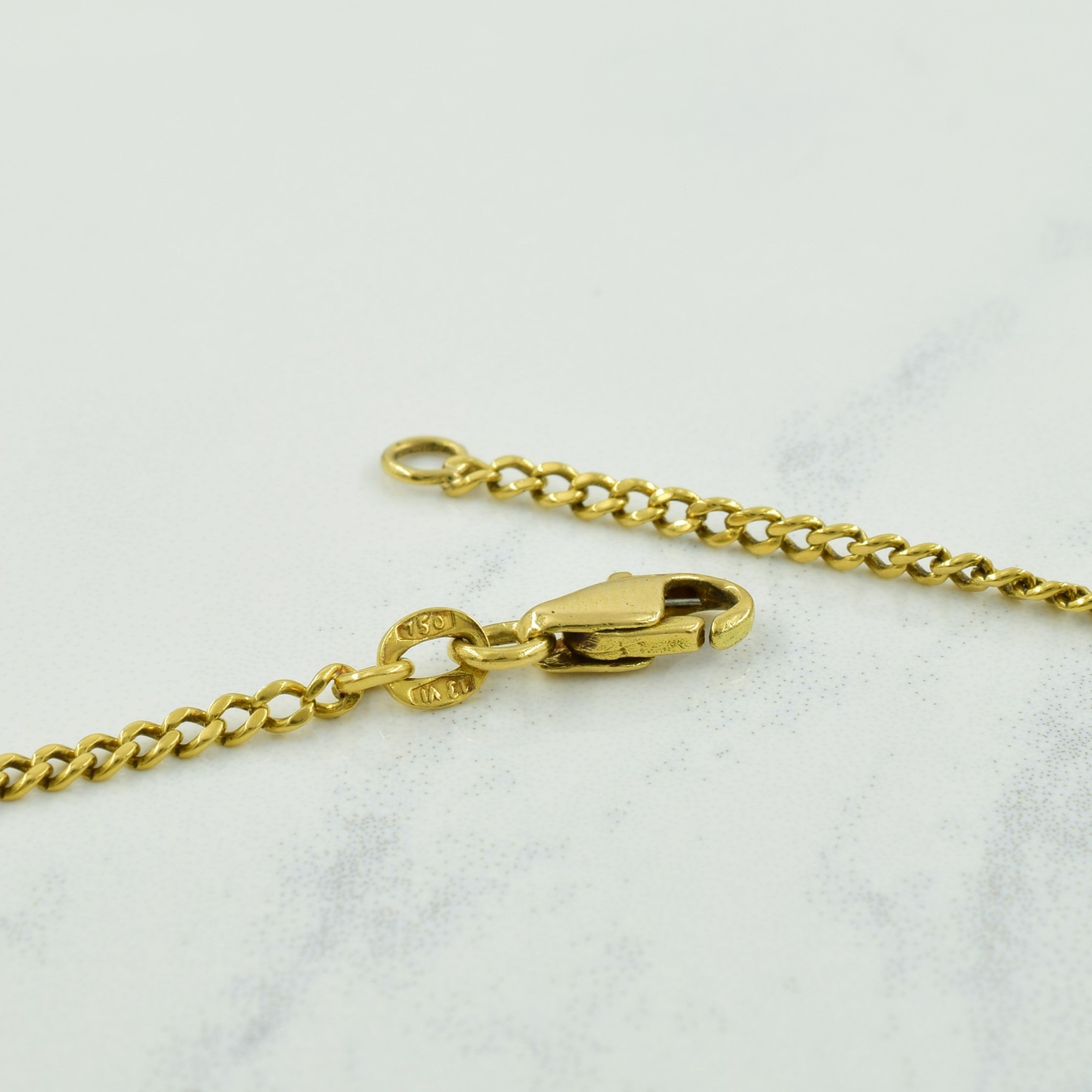 Vintage Italian 18k Yellow Gold Curb Chain | 23.5" |