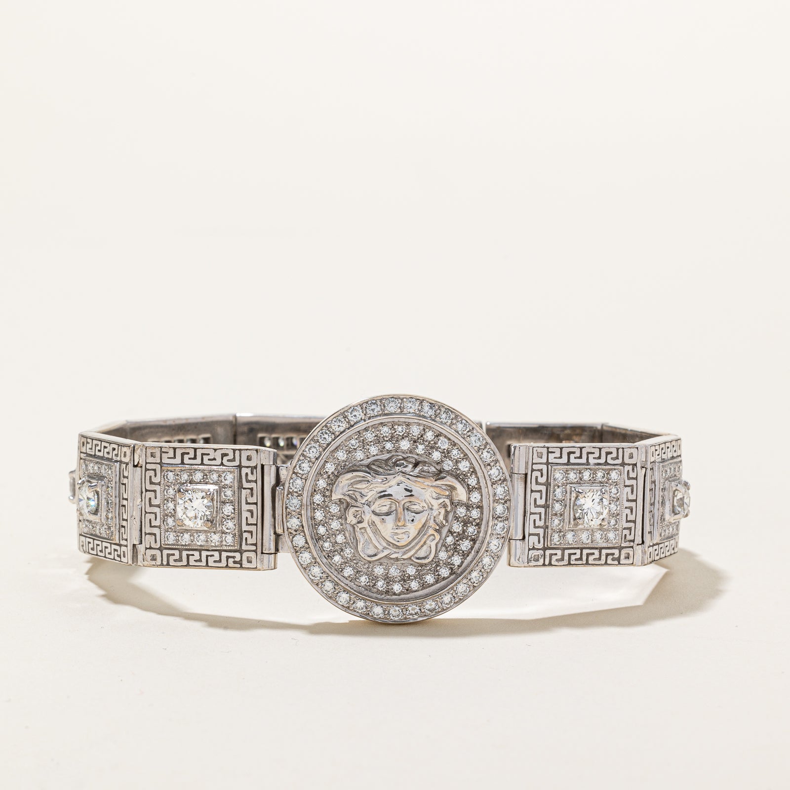 Italian 18k White Gold Diamond Bracelet | 4ctw, 2.8ctw | 8" |