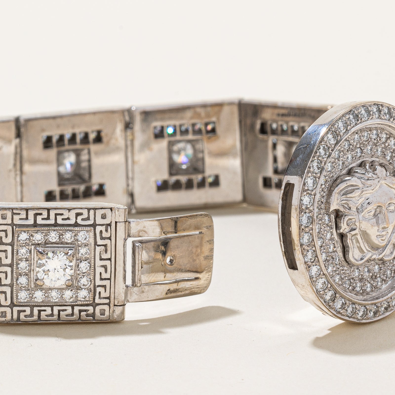Italian 18k White Gold Diamond Bracelet | 4ctw, 2.8ctw | 8" |