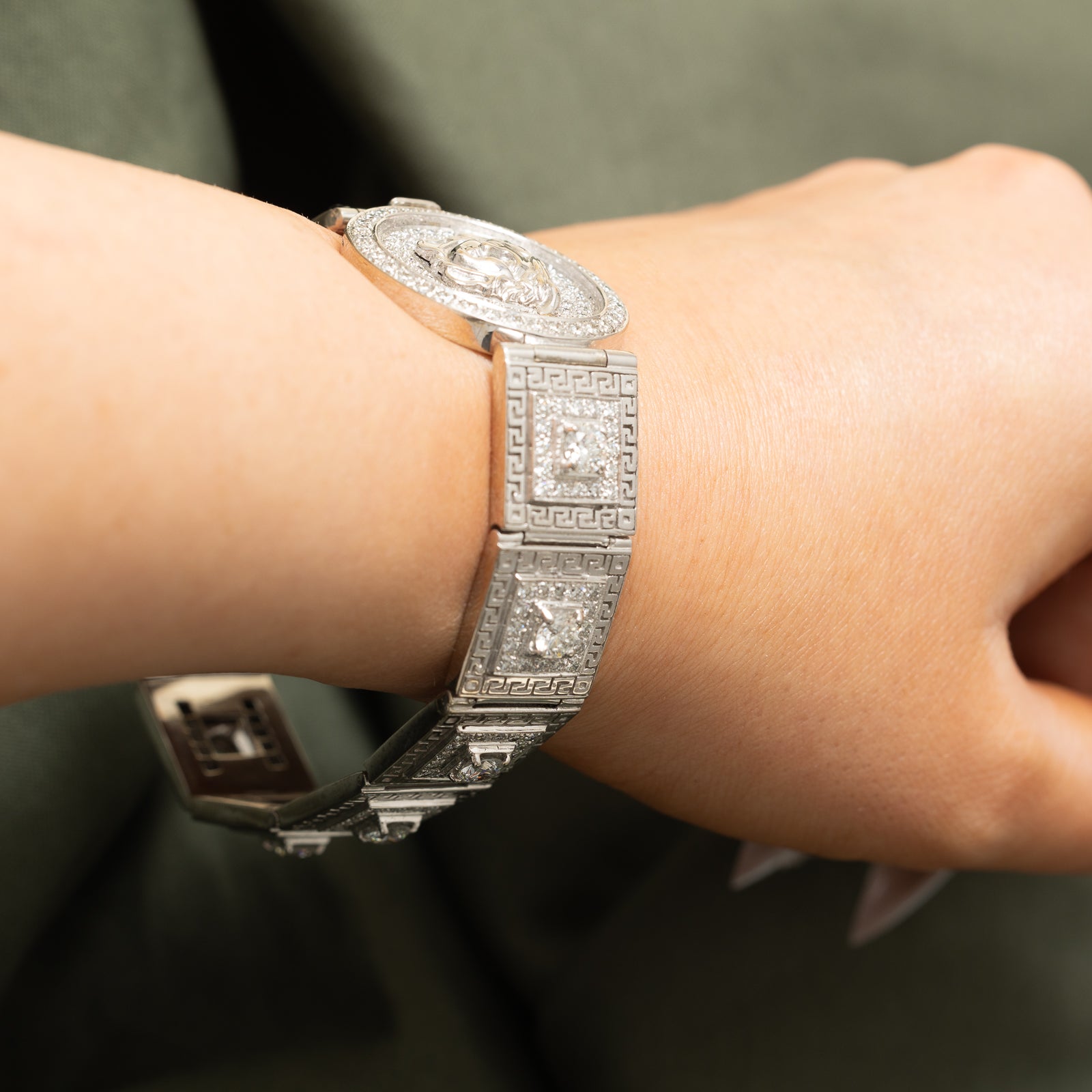 Italian 18k White Gold Diamond Bracelet | 4ctw, 2.8ctw | 8" |
