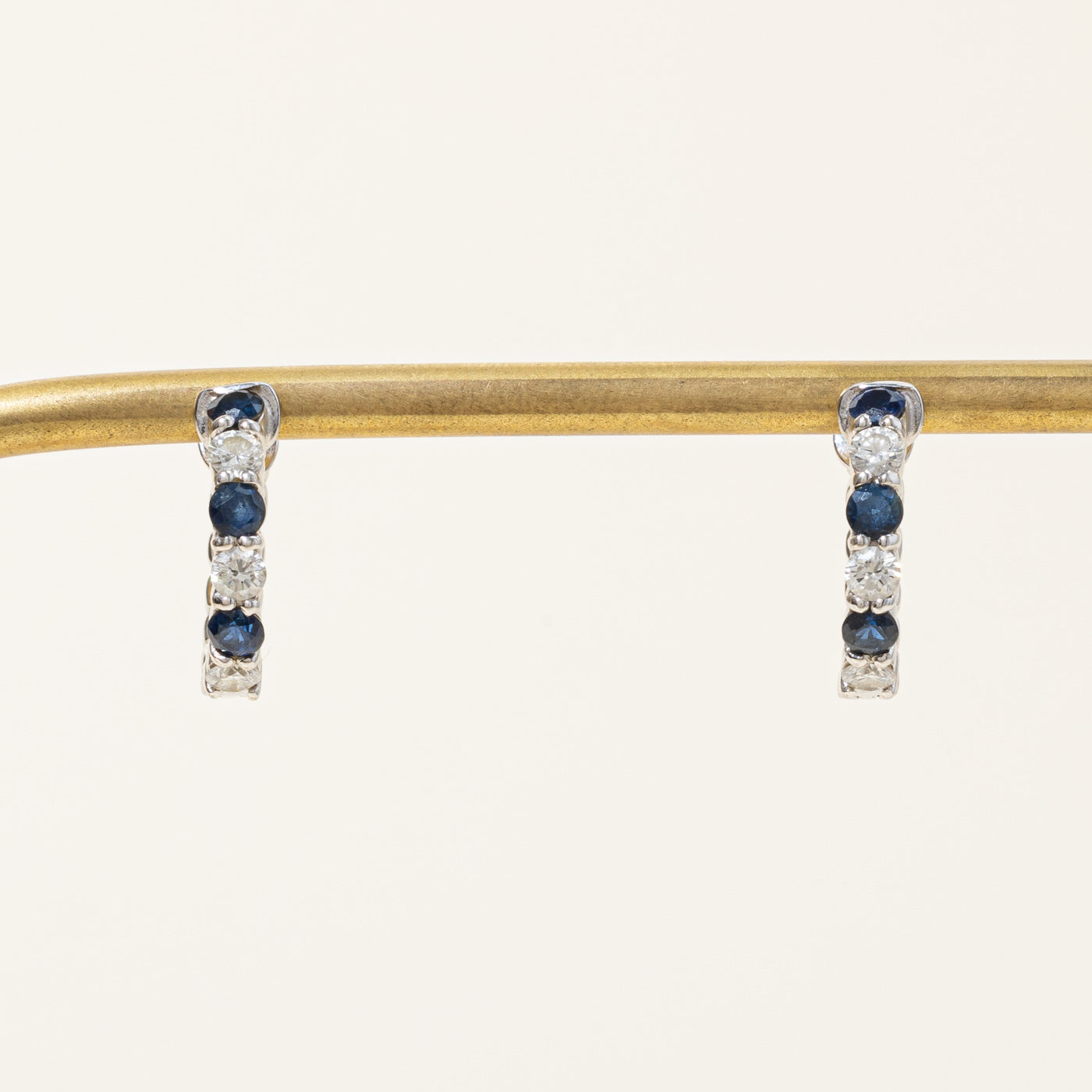 Sapphire & Diamond Hoop Earrings | 0.54ctw, 0.54ctw |