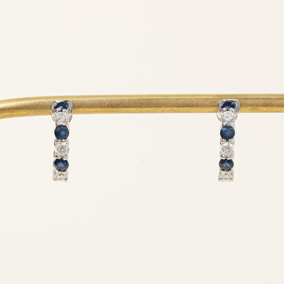 Sapphire & Diamond Hoop Earrings | 0.54ctw, 0.54ctw |