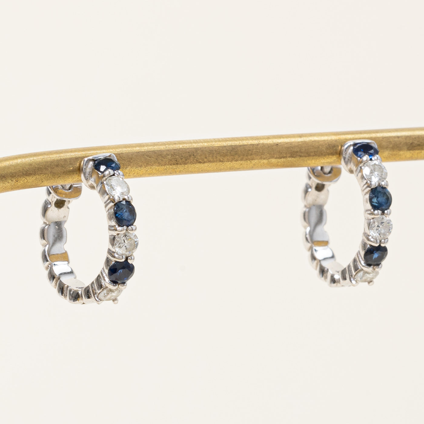 Sapphire & Diamond Hoop Earrings | 0.54ctw, 0.54ctw |