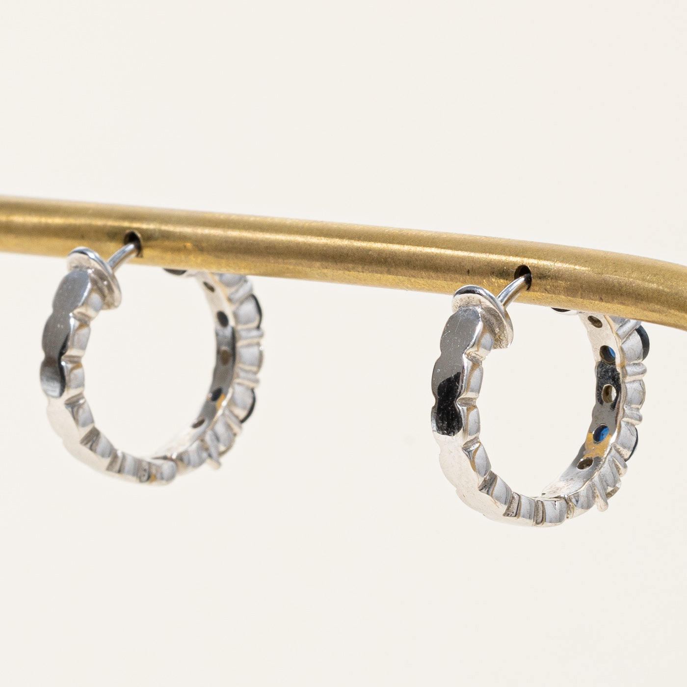 Sapphire & Diamond Hoop Earrings | 0.54ctw, 0.54ctw |