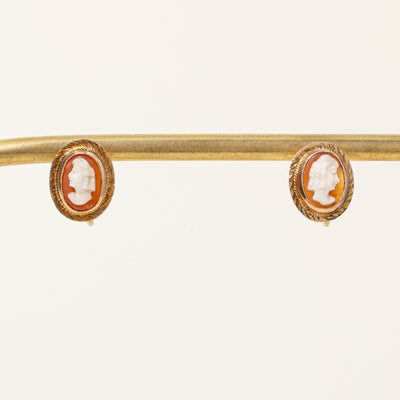 Sea Shell Cameo Screwback Earrings | 1.20ctw |