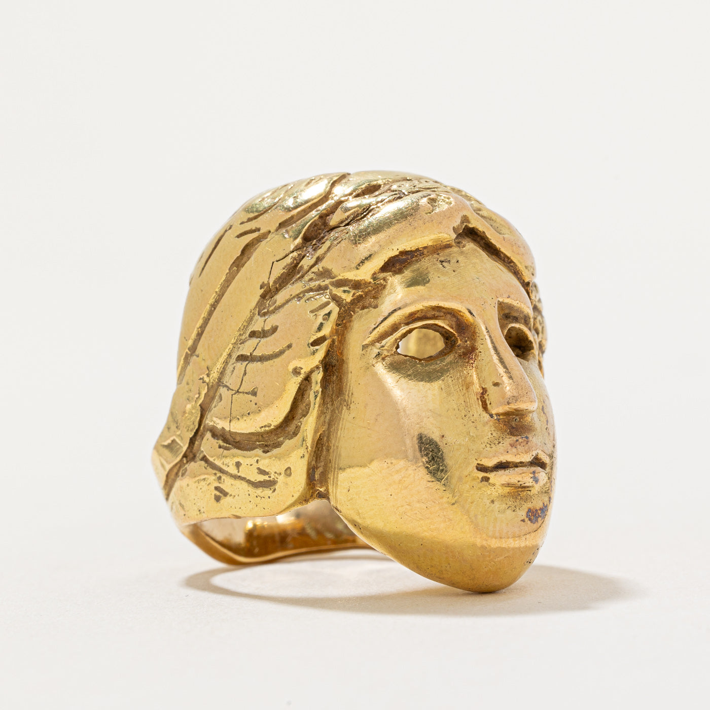 18k Yellow Gold Portrait Ring | SZ 5 |