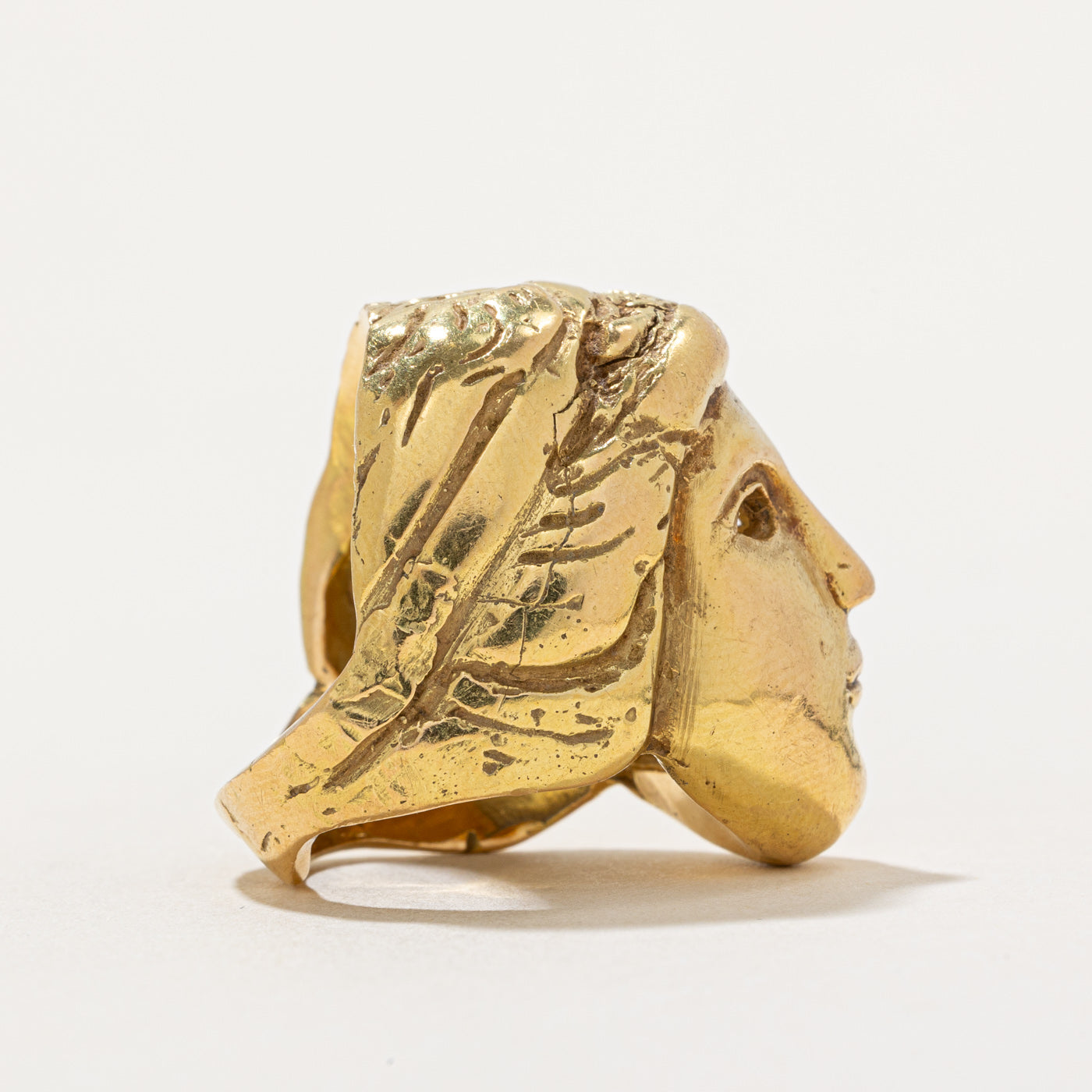 18k Yellow Gold Portrait Ring | SZ 5 |