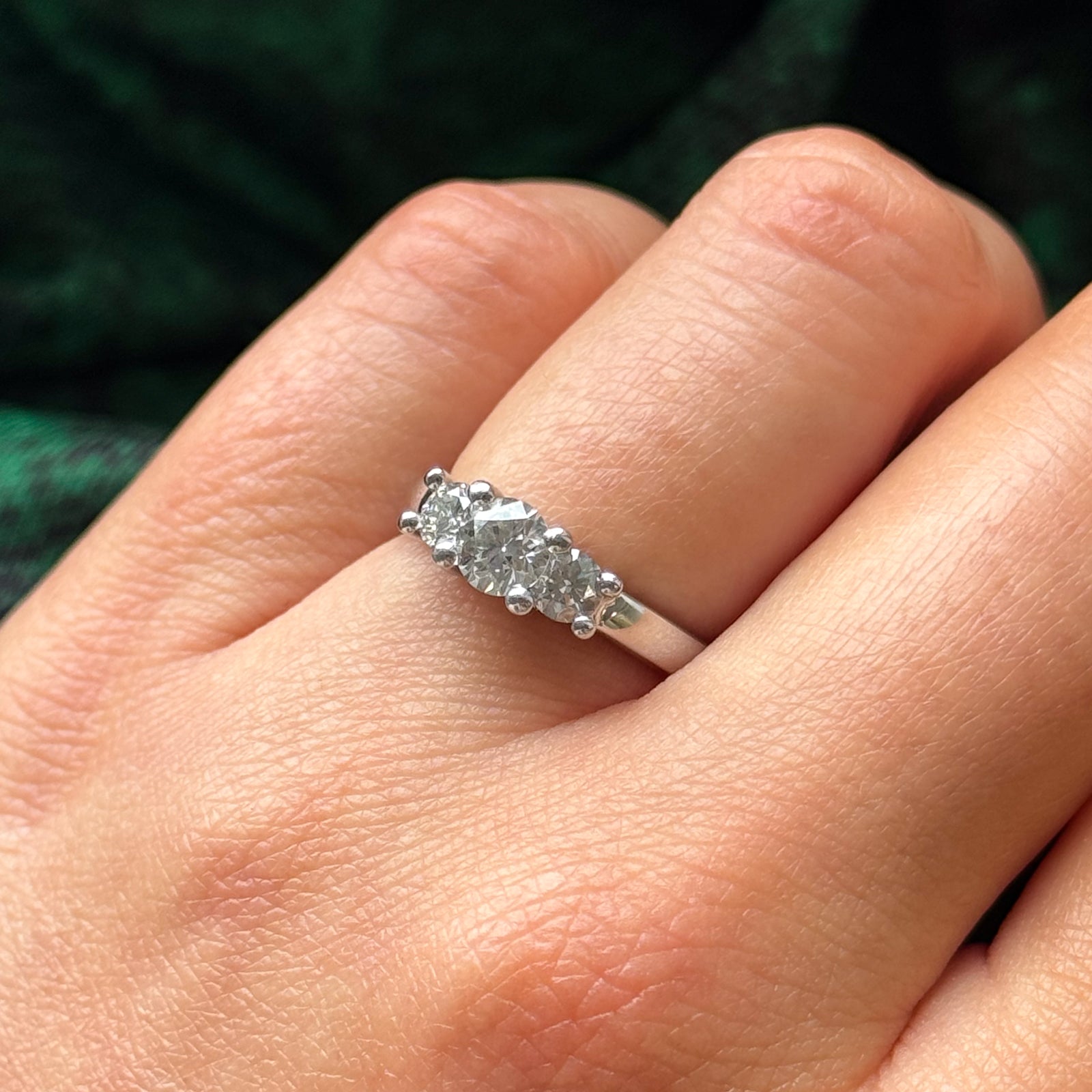 'Birks' Three Stone Diamond White Gold Ring | 0.43ct, 0.35 ctw | SZ 5 |