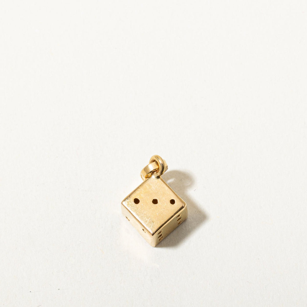 Vintage Italian Yellow Gold Dice Charm
