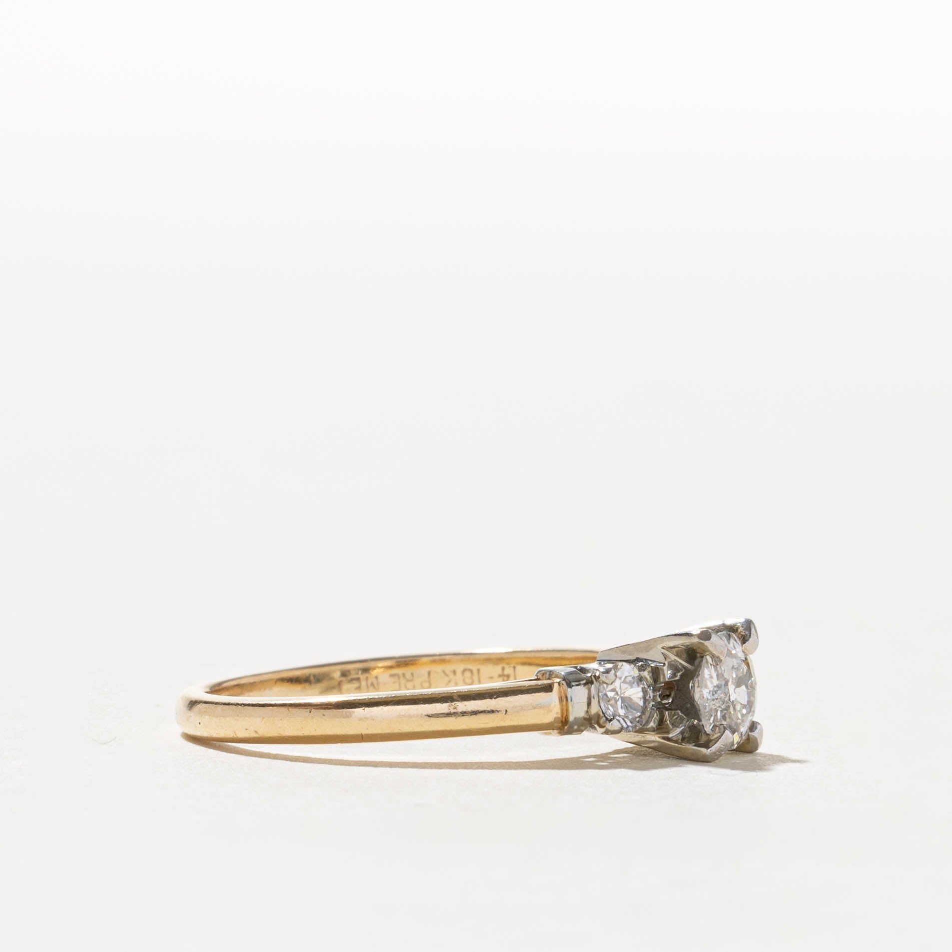 14k Old European Cut Diamond Engagement Ring | 0.62ctw | SZ 7.75