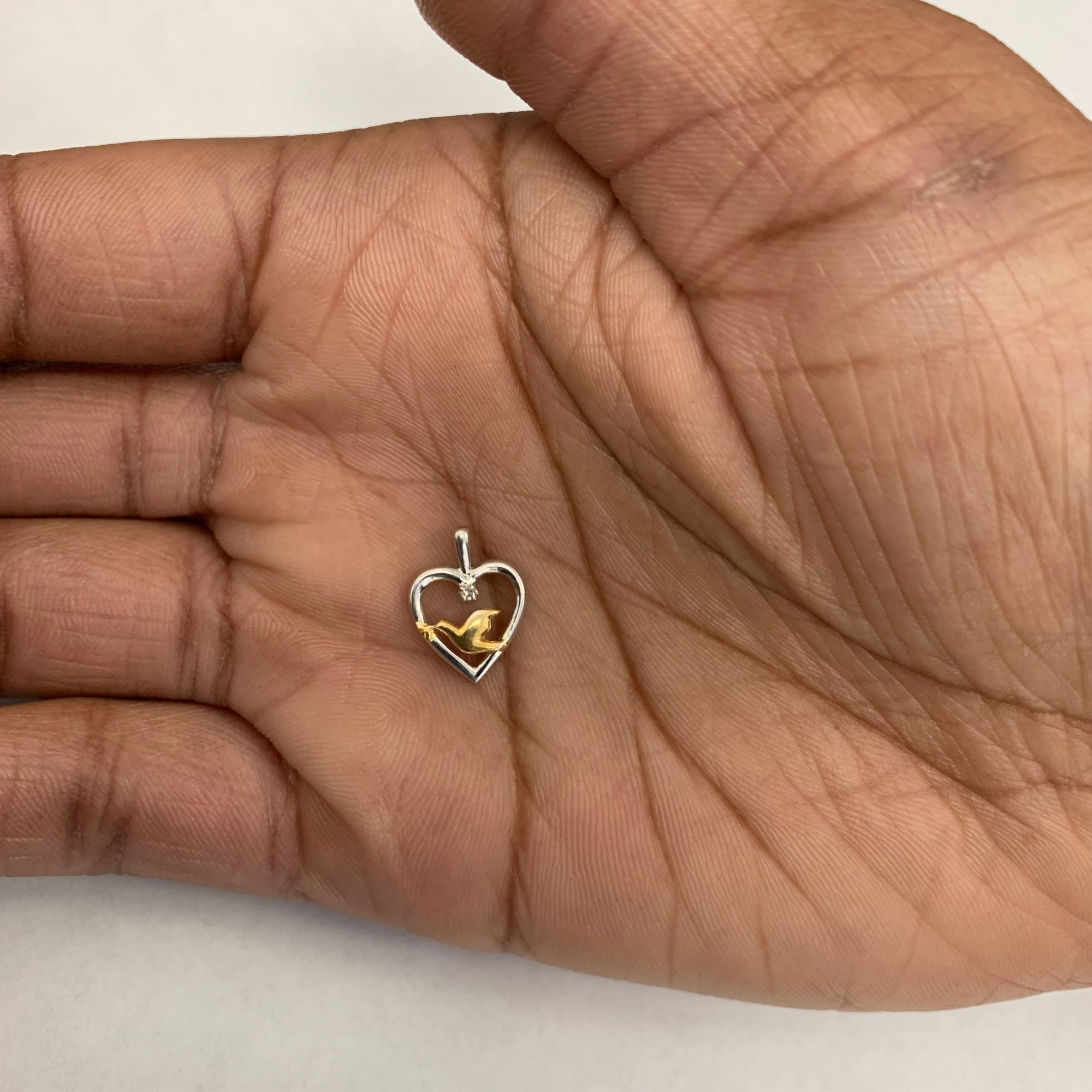 Diamond Heart & Dove Pendant | 0.01ct |