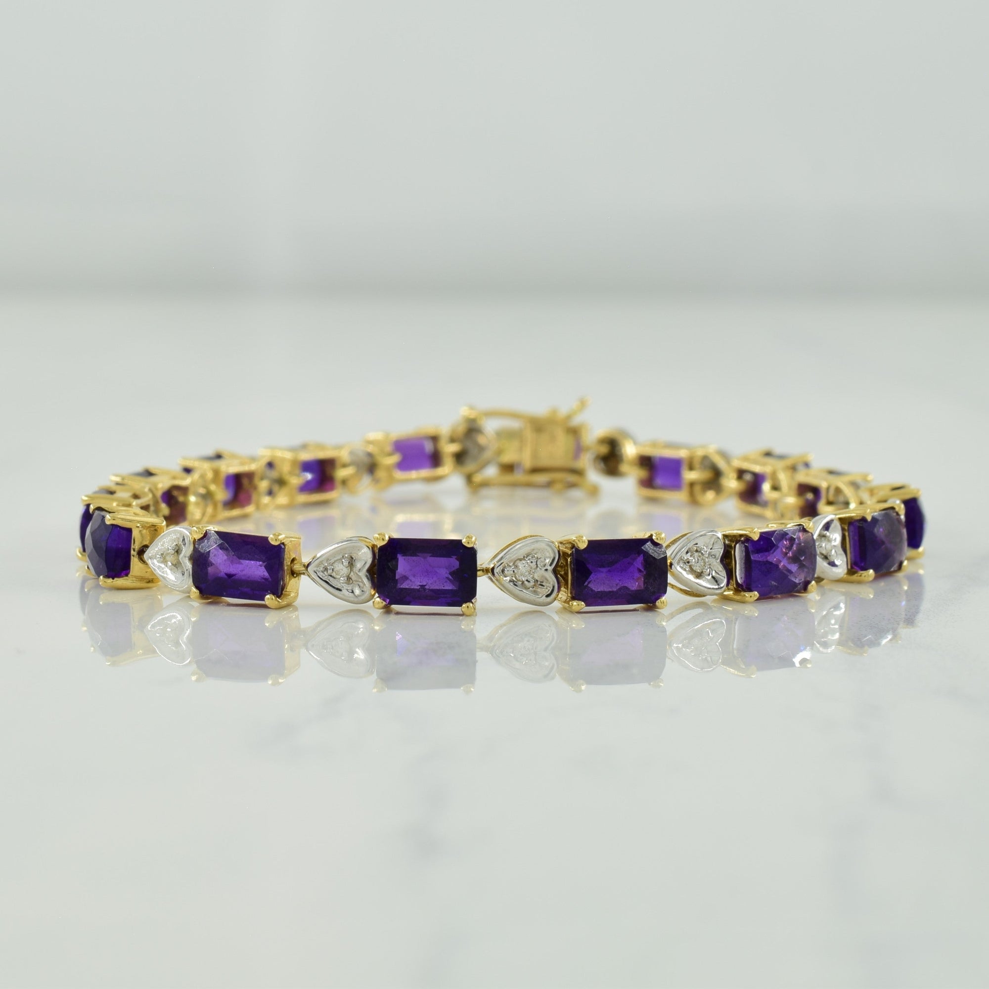 Amethyst & Diamond Bracelet | 8.00ctw, 0.08ctw | 7