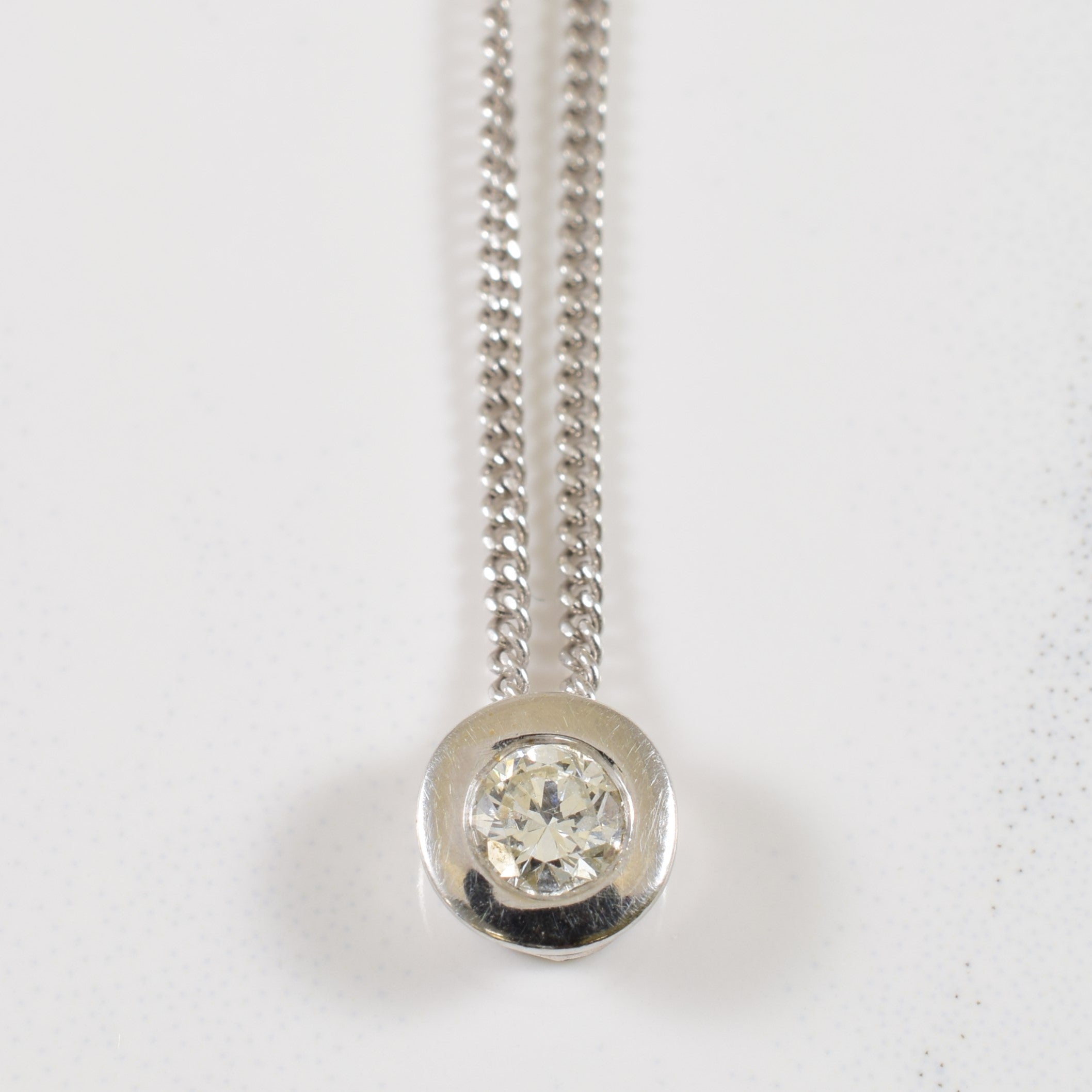 Bezel Set Diamond Necklace | 0.17ct | 18" |