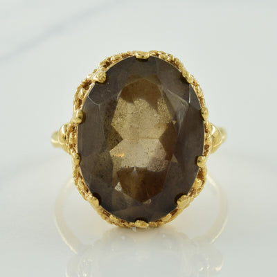 Smoky Quartz Cocktail Ring | 8.50ct | SZ 6.25 |