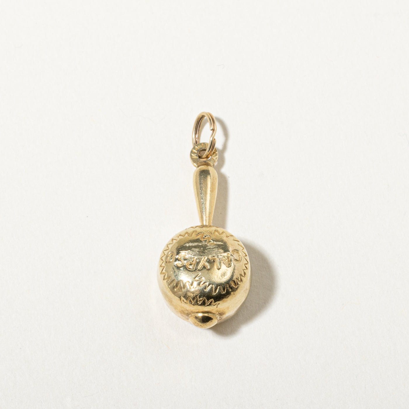 14k Yellow Gold Engraved Calypso Charm