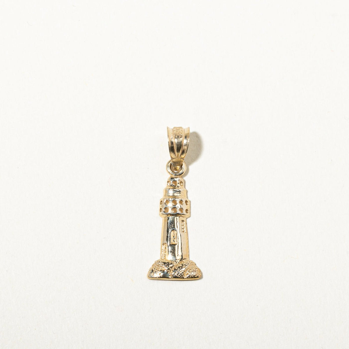 10k Yellow Gold Lighthouse Charm