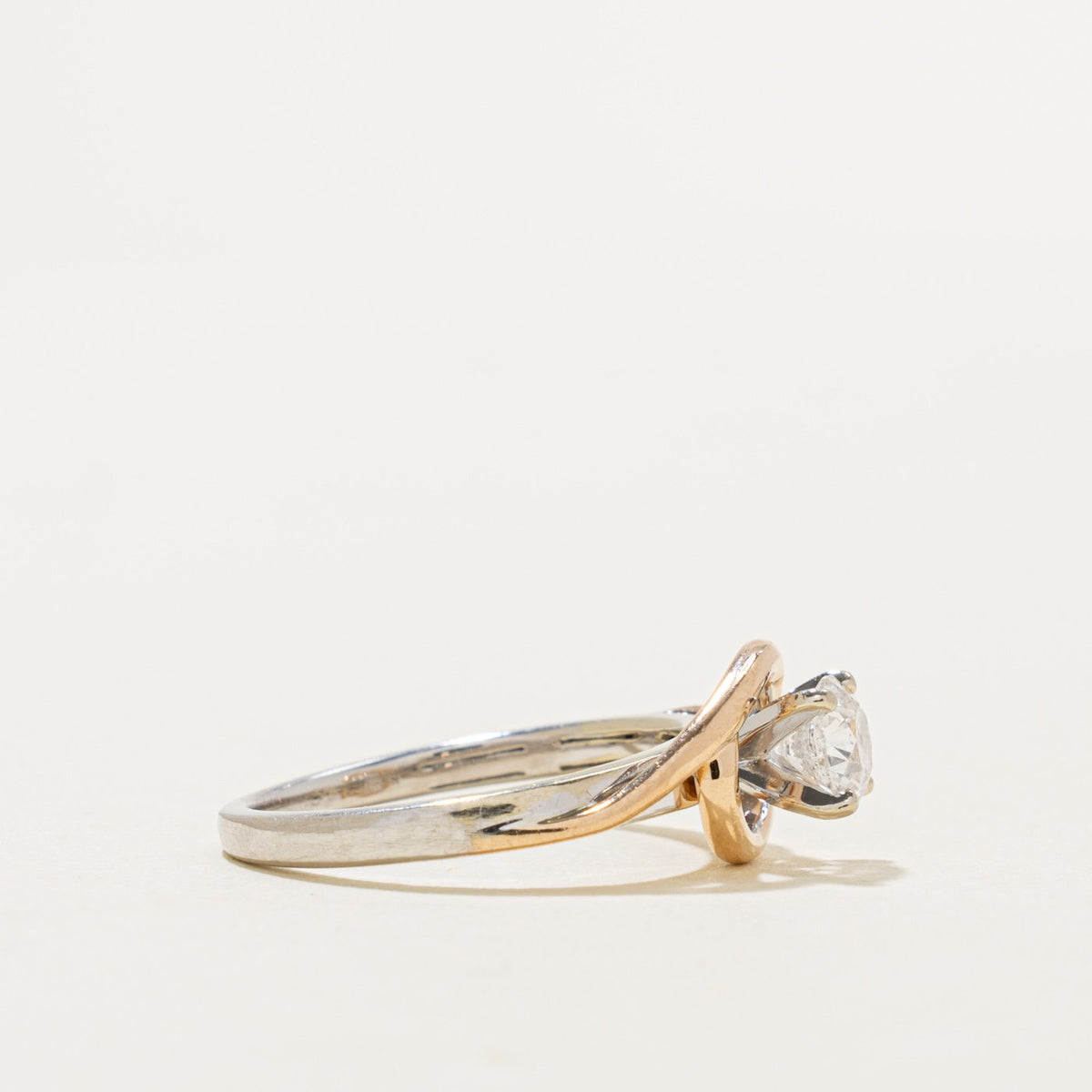 Solitaire Canadian Diamond Bypass Ring | 0.66ct I1 F | SZ 7.25
