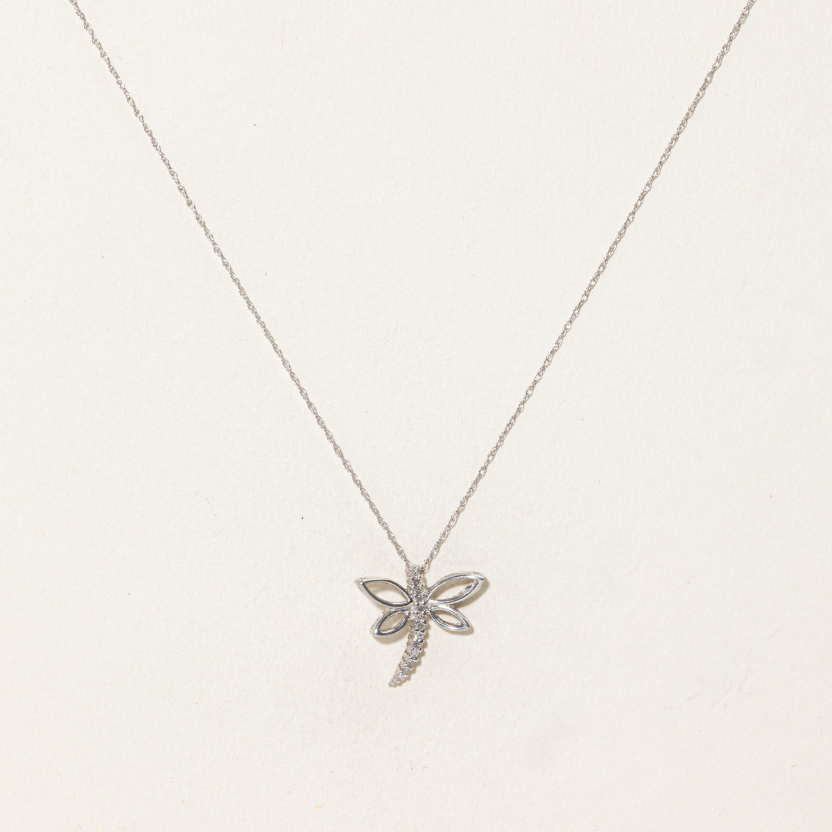 10k Diamond Dragonfly Pendant Necklace | 18"