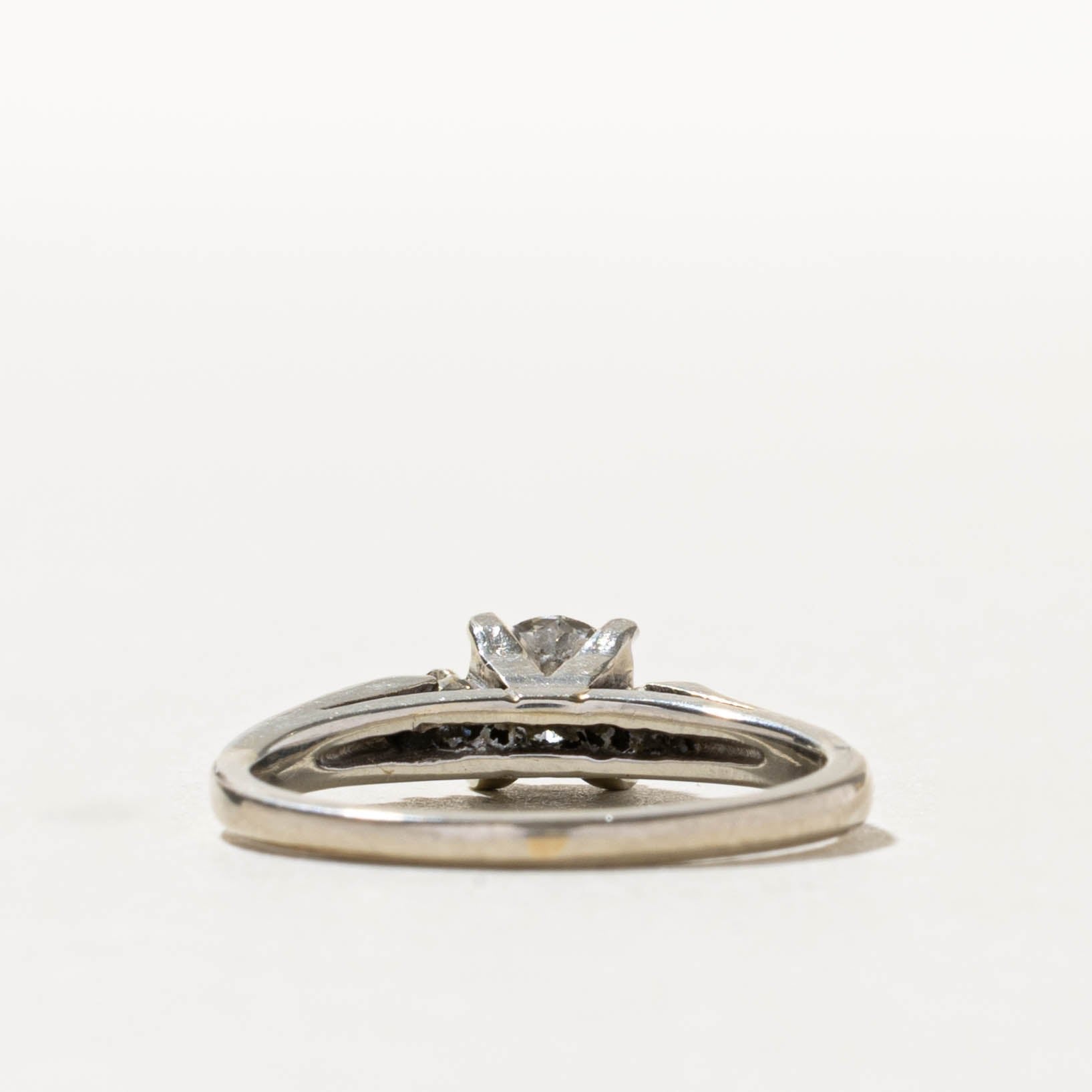 14k White Gold Prong Set Diamond Engagement Ring | 0.48ctw | SZ 6.25
