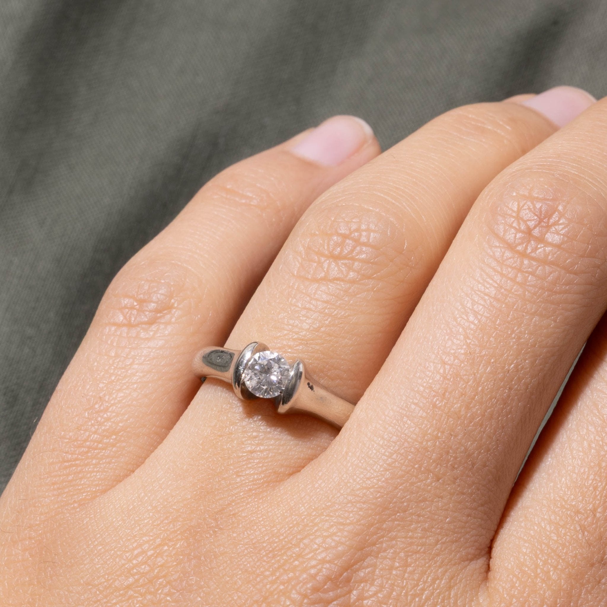 14k Tension Set Diamond Engagement Ring | 0.44ct | SZ 6