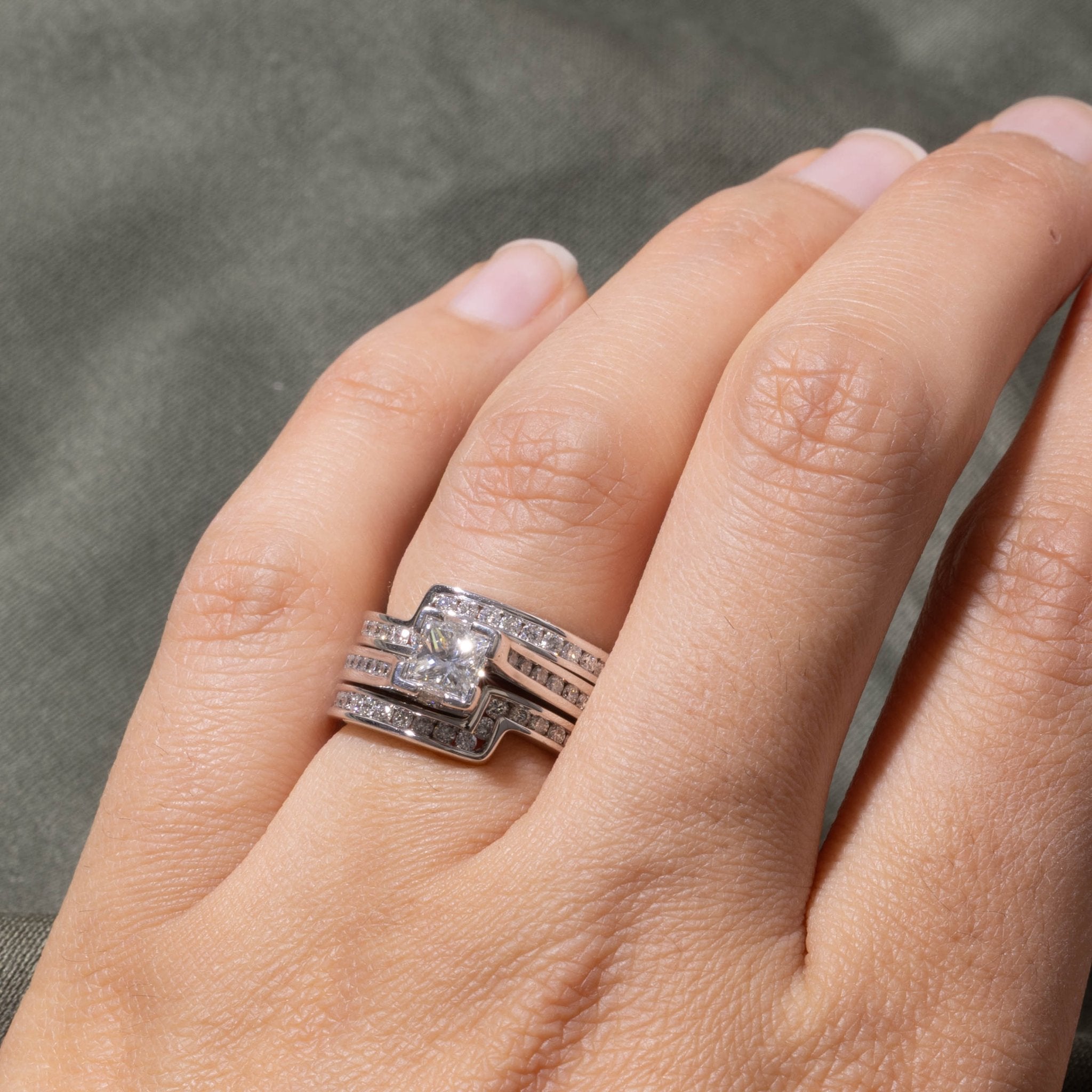 19k GIA Princess Cut Diamond Abstract & Geometric Cocktail Ring | 0.80ct VS1 G, 0.60ctw | SZ 5.5