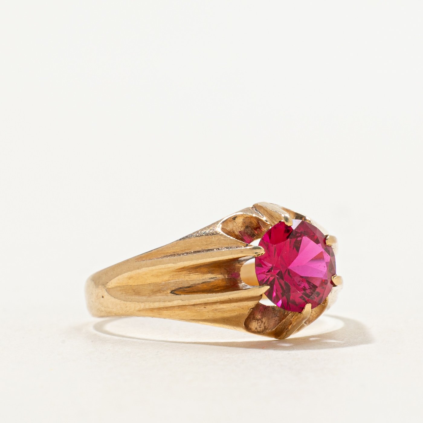 14K Ring with Synthetic Ruby