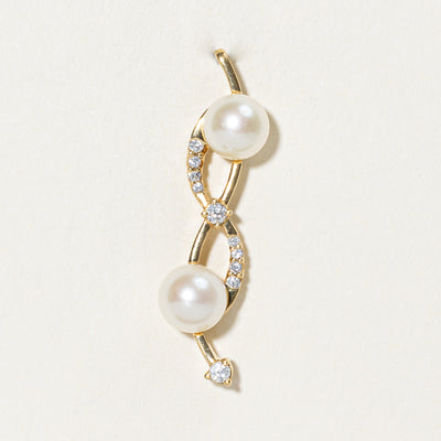 Cultured Pearl & Diamond Pendant | 4.00ctw, 0.12ctw |