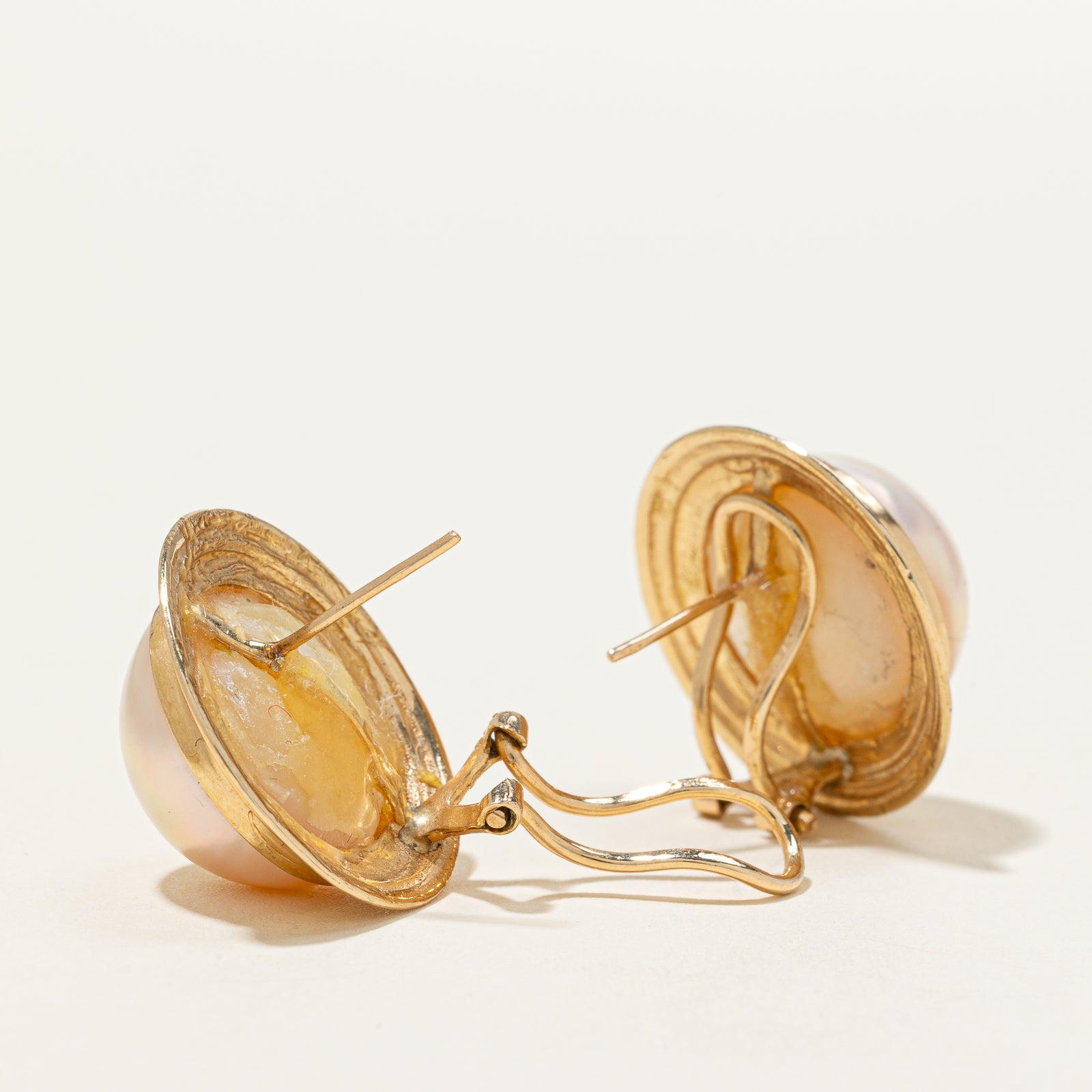 Mabé Pearl Button Earrings
