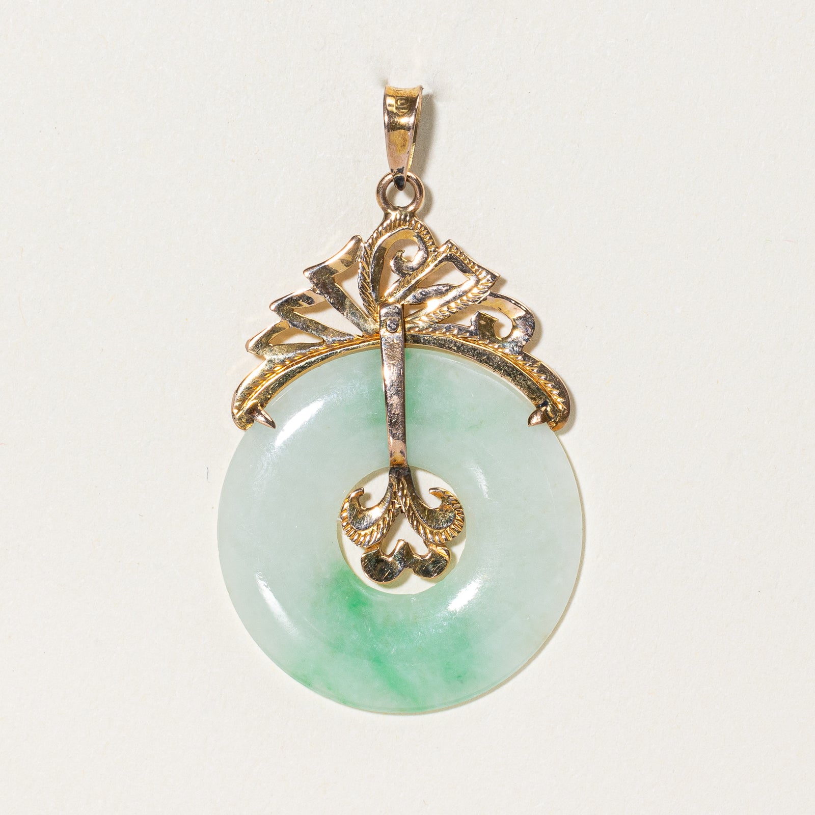 Jadeite 10k Bi-Disc Pendant | 13.50ct |