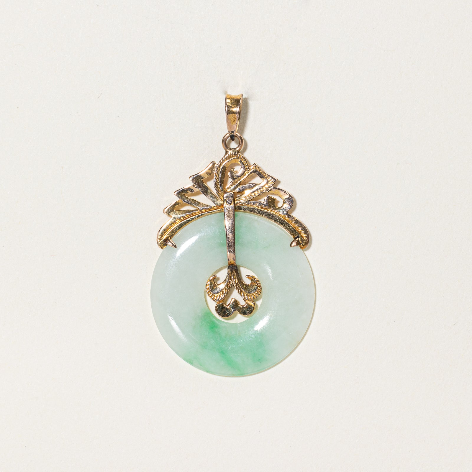 Jadeite 10k Bi-Disc Pendant | 13.50ct |