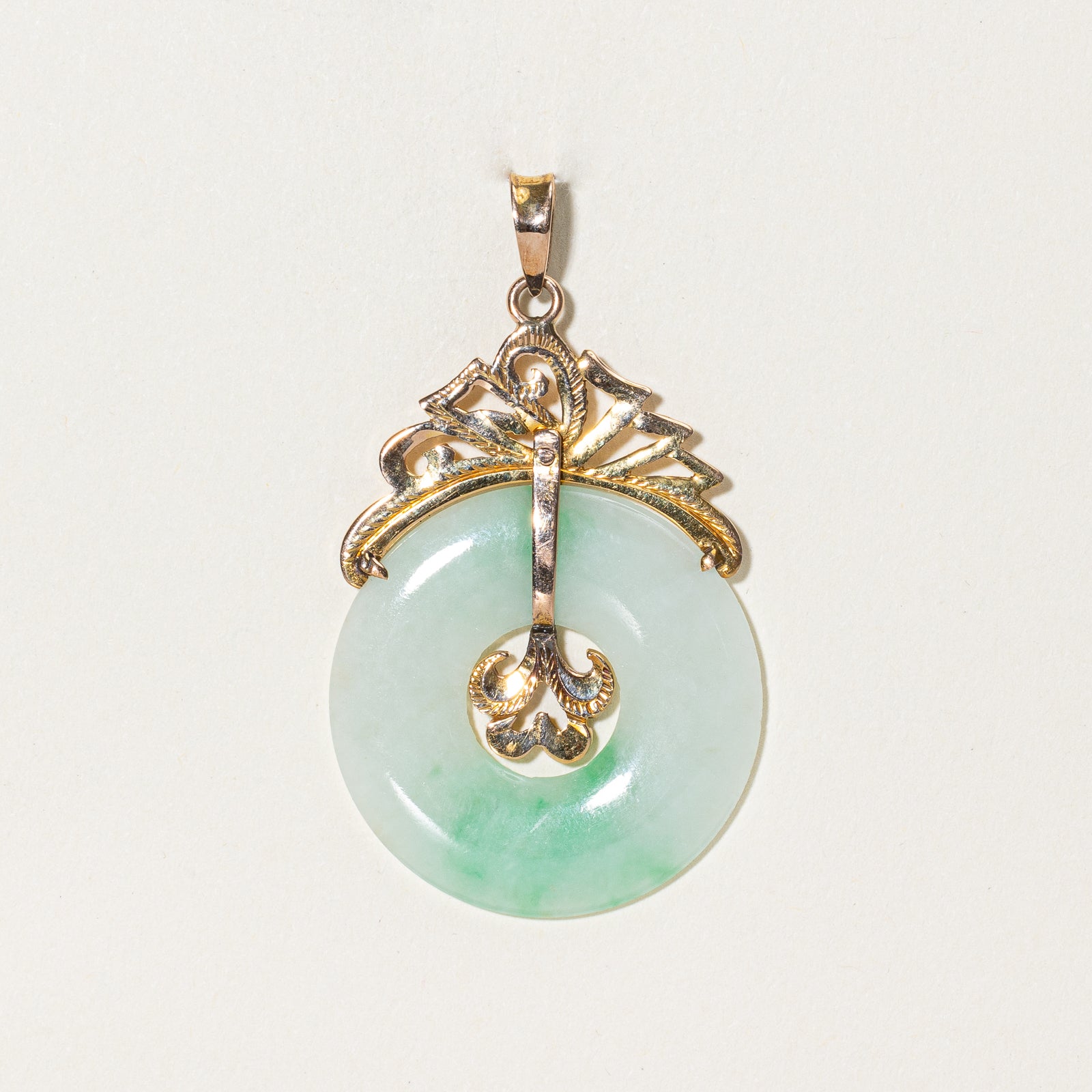 Jadeite 10k Bi-Disc Pendant | 13.50ct |