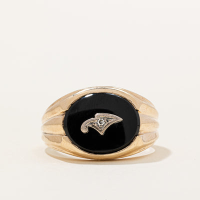 Black Onyx & Diamond Ring | 3.00ct, 0.01ct | SZ 9.75 |