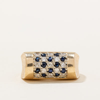 Pave Set Sapphire & Diamond Ring | 0.26ctw, 0.26ctw | SZ 6.25 |
