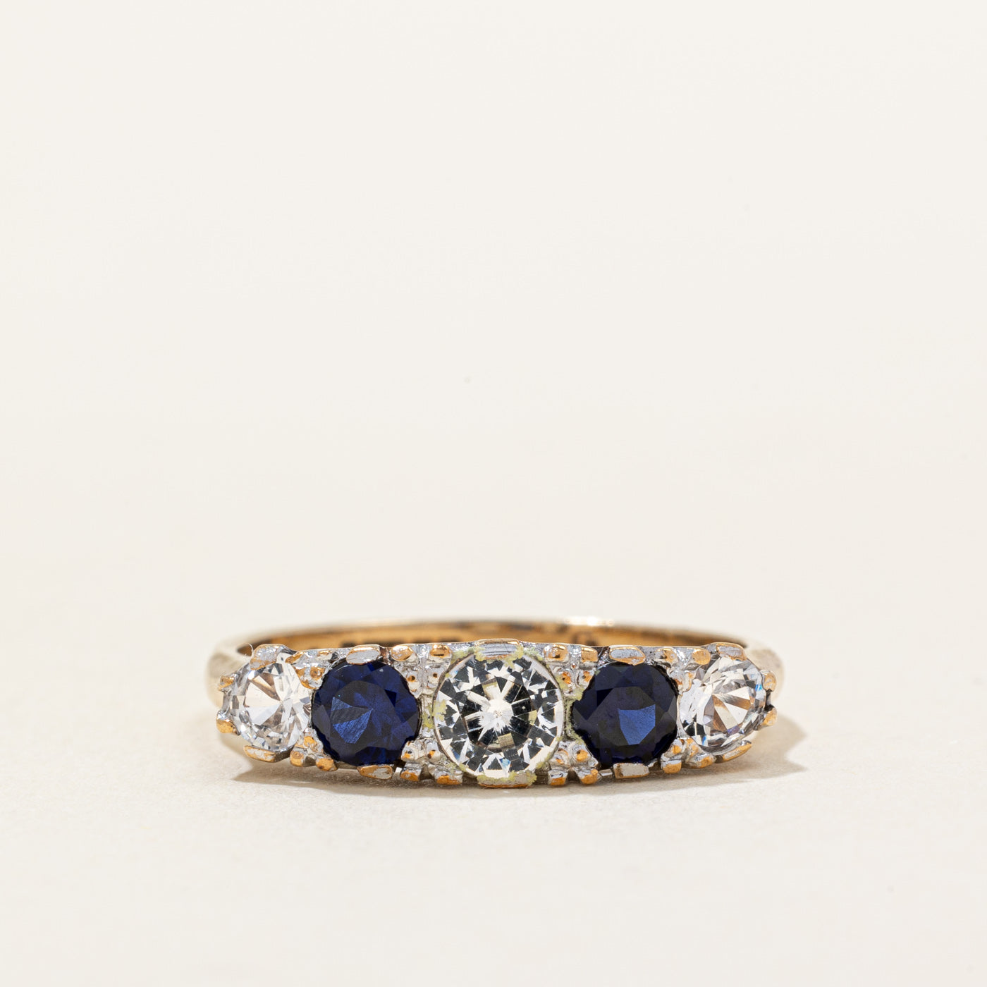 1972 Birmingham Synthetic Sapphire & Colourless Spinel Ring | 0.40ctw, 0.40ctw | SZ 6.5 |