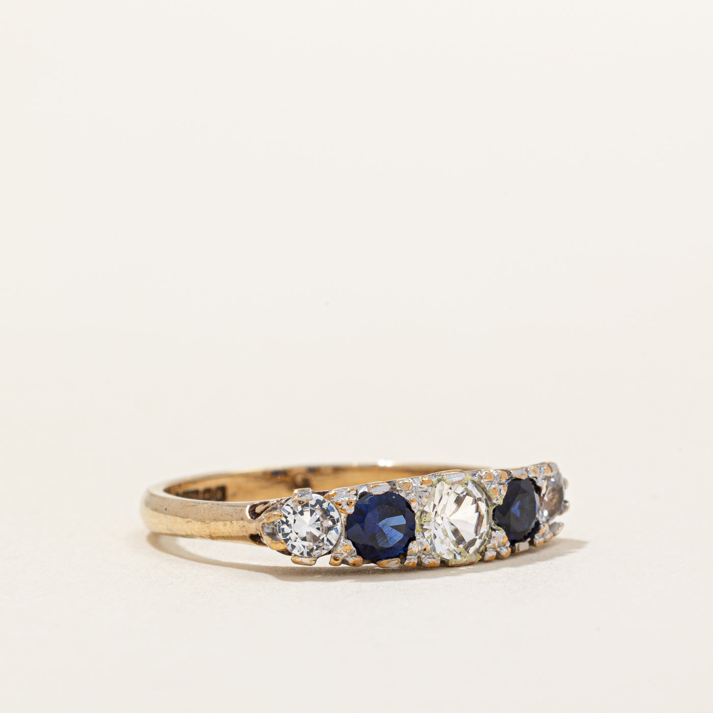 1972 Birmingham Synthetic Sapphire & Colourless Spinel Ring | 0.40ctw, 0.40ctw | SZ 6.5 |