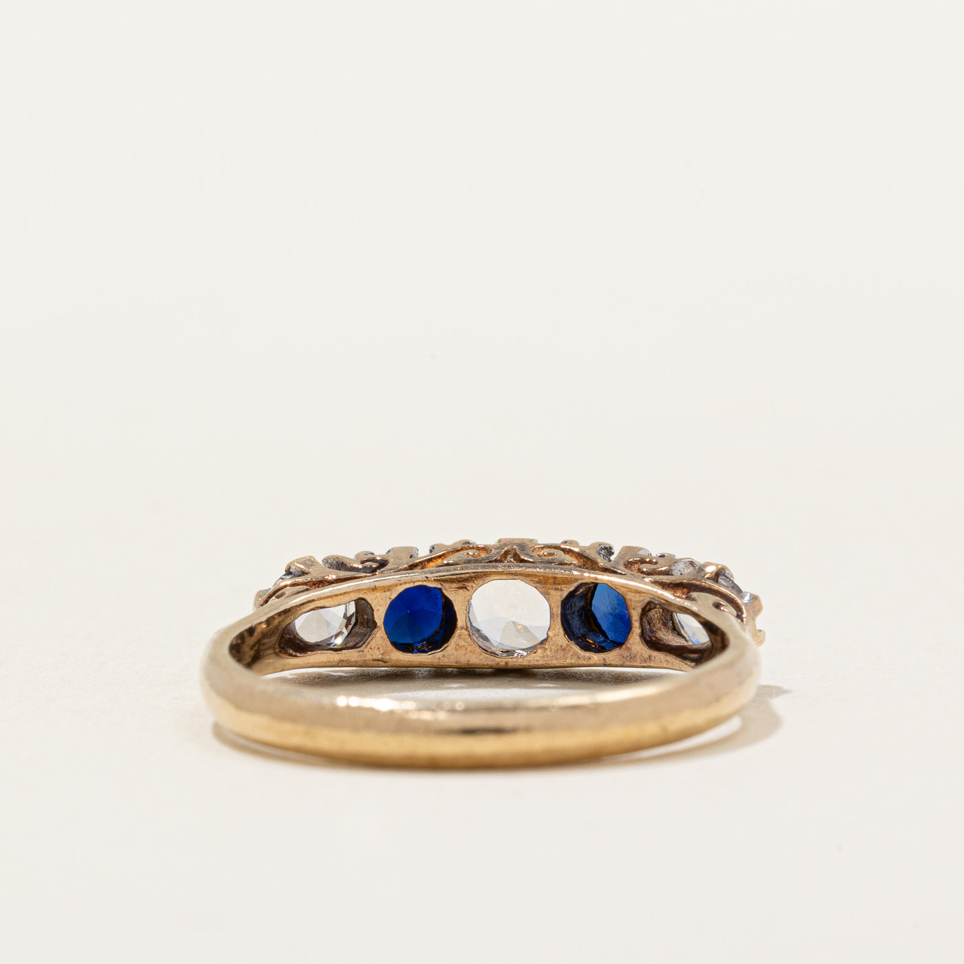 1972 Birmingham Synthetic Sapphire & Colourless Spinel Ring | 0.40ctw, 0.40ctw | SZ 6.5 |