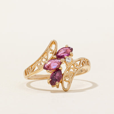 Ruby & Diamond Waterfall Ring | 0.42ctw, 0.01ct | SZ 6 |