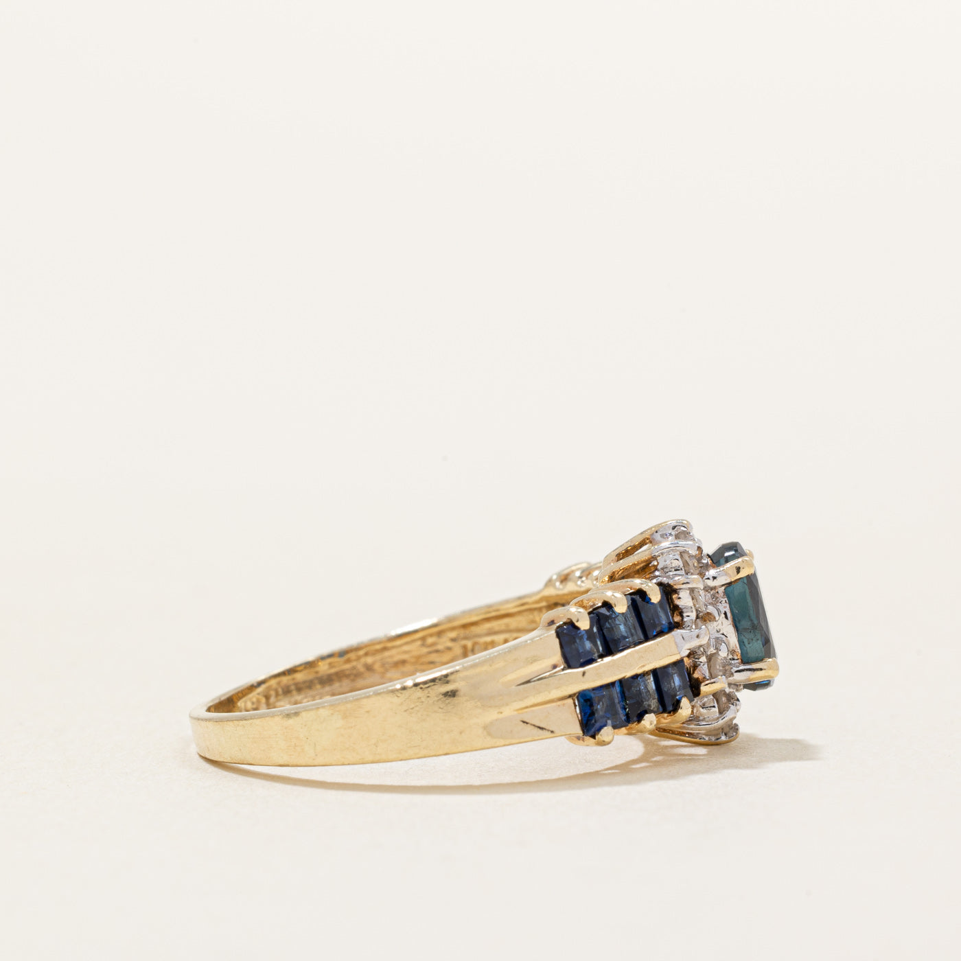 Sapphire & Diamond Halo Ring | 1.25ctw, 0.06ctw | SZ 5.75 |