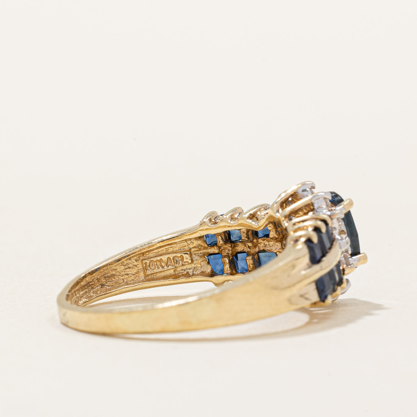 Sapphire & Diamond Halo Ring | 1.25ctw, 0.06ctw | SZ 5.75 |