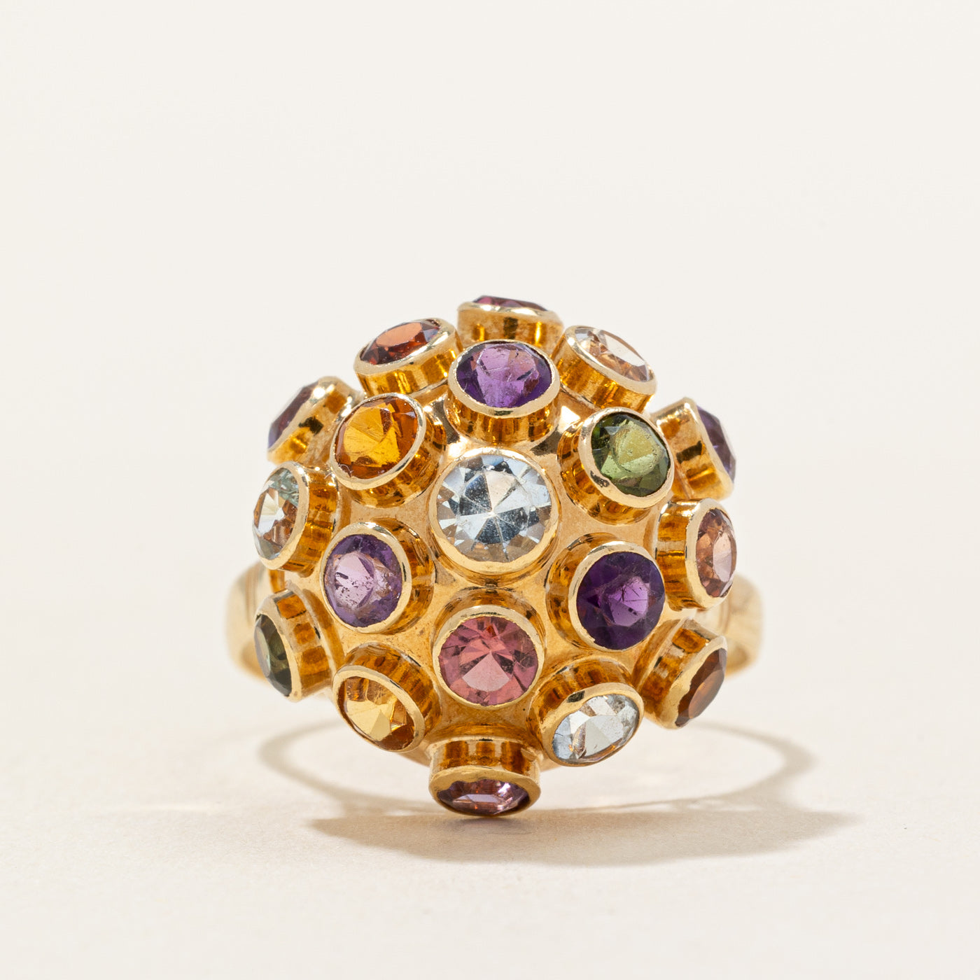 Bague cocktail multi-pierres précieuses | 1,50 ct au total | Taille 5,25 | 
