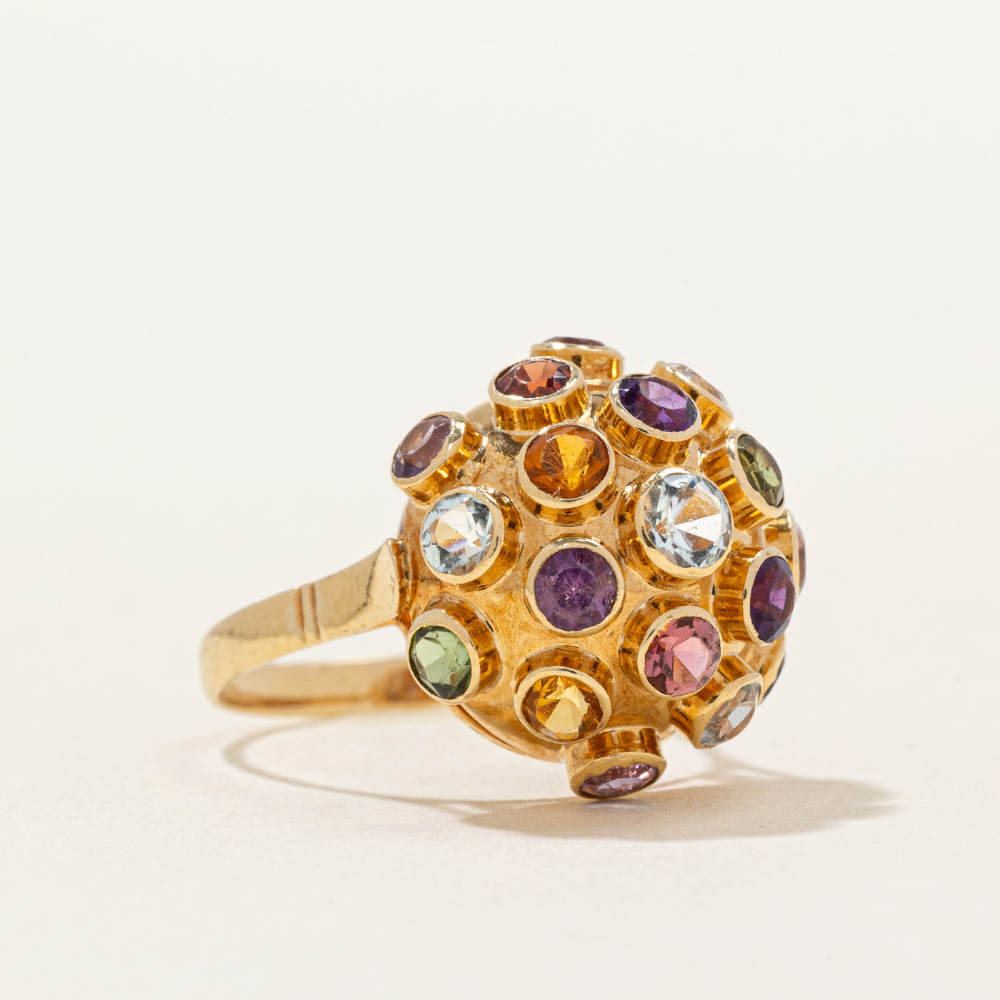 Bague cocktail multi-pierres précieuses | 1,50 ct au total | Taille 5,25 | 