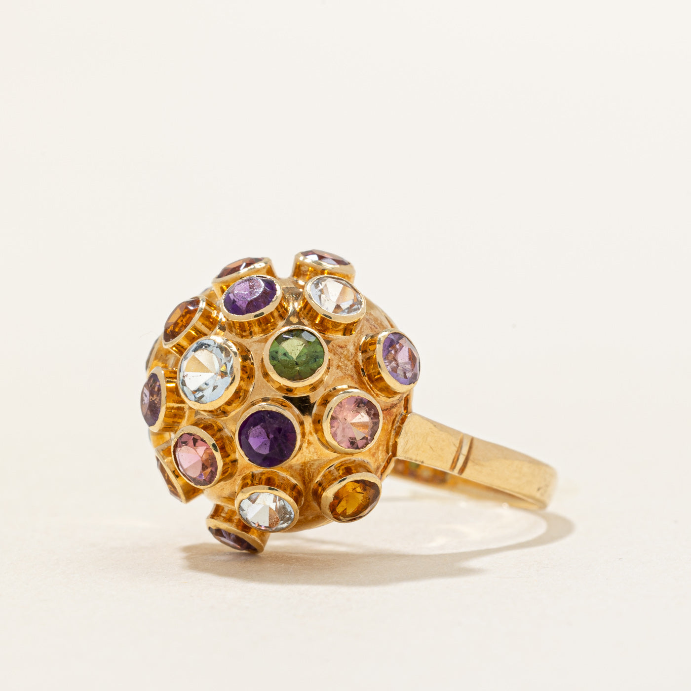 Bague cocktail multi-pierres précieuses | 1,50 ct au total | Taille 5,25 | 