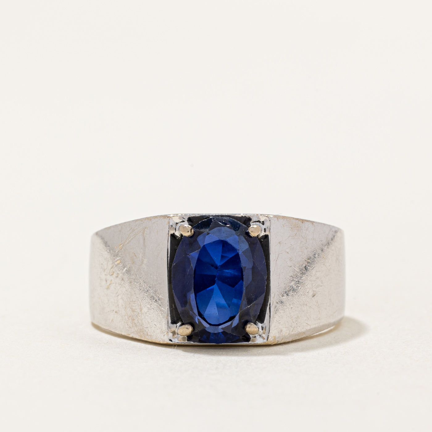 Synthetic Sapphire Ring | 2.56ct | SZ 9 |